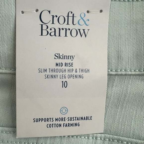 Croft& Barrow Skinny MID RISE SLIM THROUGH HIP & THIGH SKINNY LEG opening NWT - Picture 3 of 10